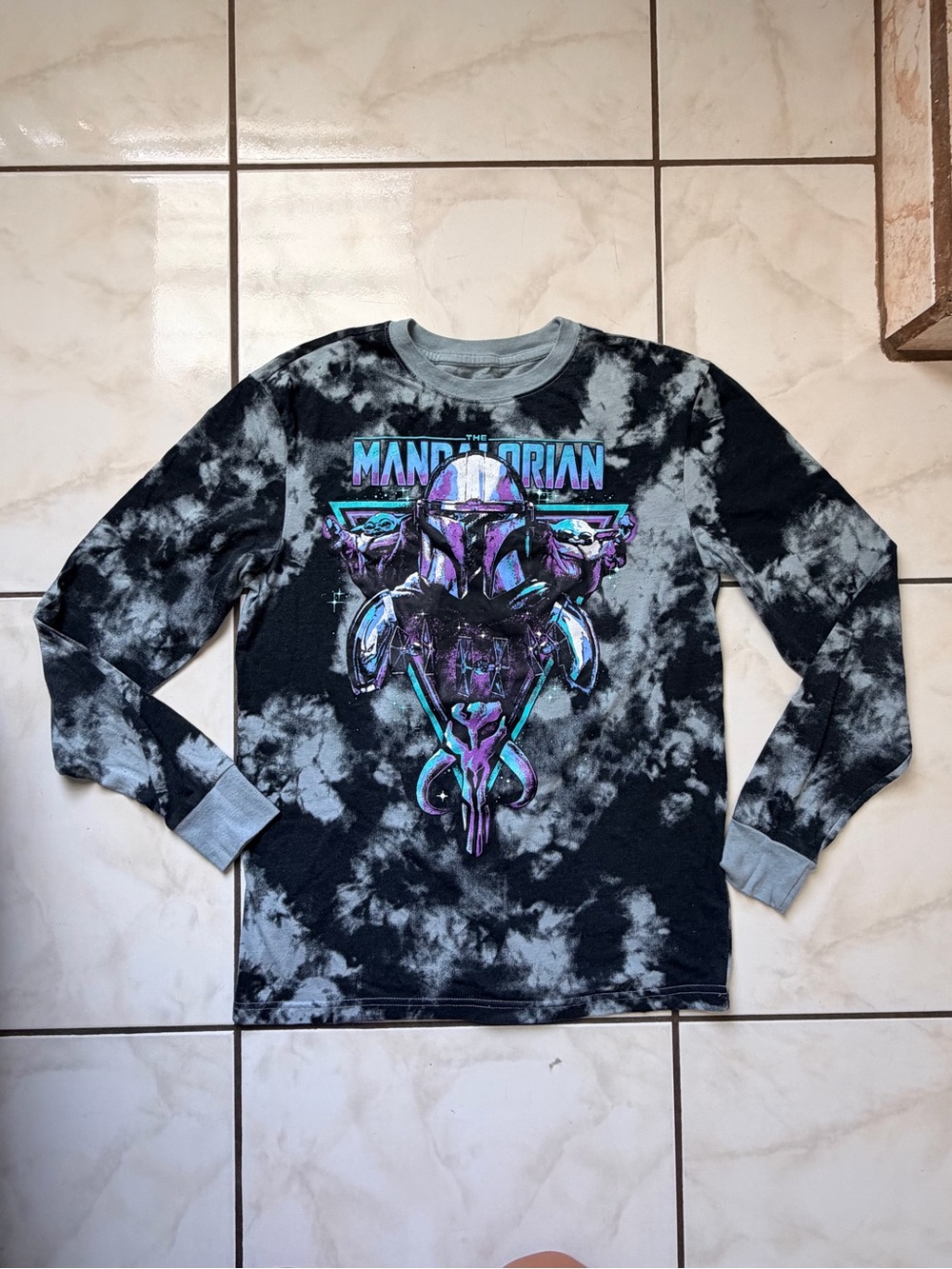 Star Wars Tie-Dye Long Sleeve Shirt - Black/Grey